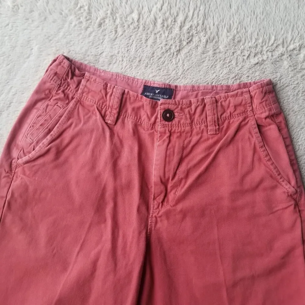 American Eagle Chino Shorts Men's 29 Faded Red Jean 11